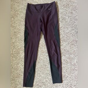 Maroon Nike Dri-fit Leggings with mesh
